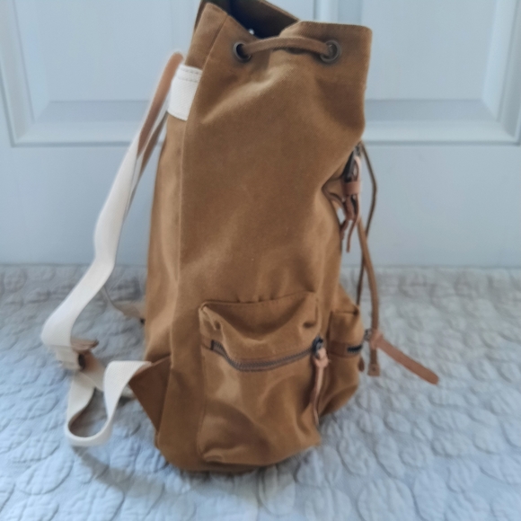 Urban Outfitters Canvas Utility Backpack In Tan. NEW main image 4